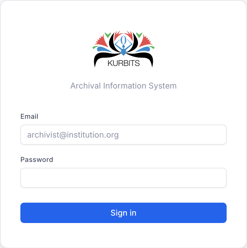 Login screen
