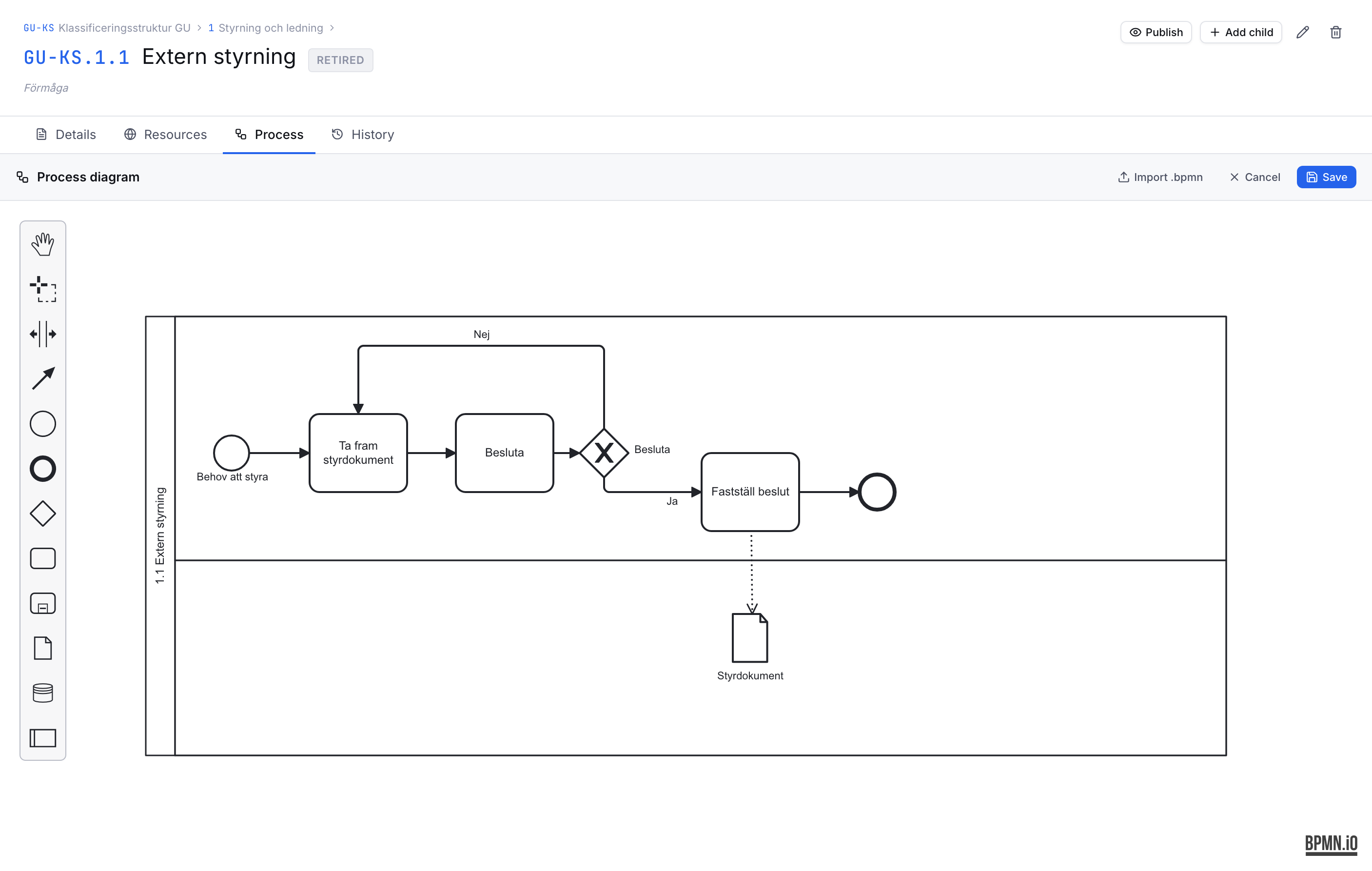Process tab